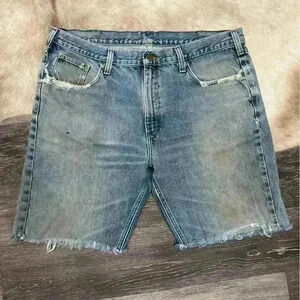Vintage Carhartt Men’s Cutoff Distressed Jeans Shorts Size 40